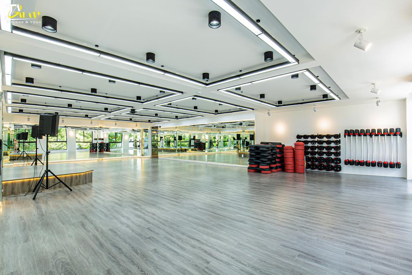 Elegant minimalist interior for relaxation and core practice