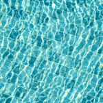 Water ripples in a dark pool with cyan glow